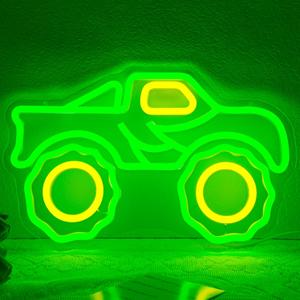 Monster Truck Neon Sign Led Neon Sign for Wall Decor Dimmable Truck Neon Light Up Sign for Living Room Game Room Bedroom Window Playroom Party Birthday Gift