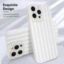 KANGHAR Compatible with iPhone 15 Pro Case, Silicone Stripes Cute Pattern, Camera Protection Soft Slim Phone Case for Phone Case -White