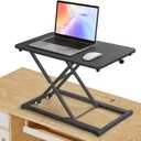 6 Fixed Height Levels Standing Desk Converter, Sit-to-Stand Desk, 23.6" x 13.4" Surface, Supports 33 lbs, Max Height 15.2"  Great for Monitors and Laptops (Black)