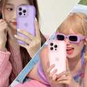 IAIYOXI Matte Case for iPhone 16 Pro Max, Cute Wave Frame Design Translucent Clear Back Phone Cover, [Full Camera Protection], Silicone Bumper Military Grade Protective for Women Girls, Pink
