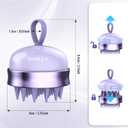 SHINLEA 2 in 1 Scalp Massager Hair Growth,Scalp Scrubber with Soft Silicone Bristles for Dandruff Removal,Shampoo Brush for Exfoliation,Head Massager for Both Wet and Dry Use (Purple)