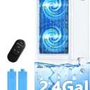 Windowless Air Conditioner w/ 4 Modes & 3 Speeds, Waterless Alert, 2.4-Gal Tank for 20H Cooling, 12H Timer, 20FT Remote, 70 Auto Swing Evaporative Air Cooler, Portable AC Unit for Bedroom