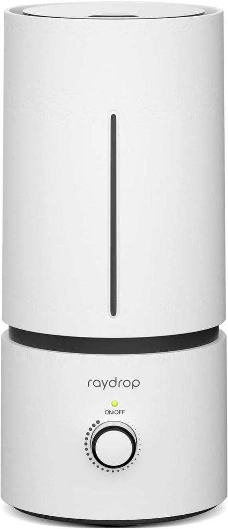Raydrop Cool Mist Humidifiers for Home Babies, 1.70 L Quiet and Small Ultrasonic Humidifier for Bedroom Nightstand, Space Saving, Auto Shut Off - (0.45 Gallon, US 110 V)