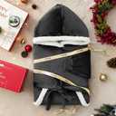 Bedsure Wearable Blanket Hoodie, Long Hooded Blanket Sweatshirt as Christmas Birthday Gifts for Men, Cozy Sherpa Hoodie for Adult, Oversize, Charcoal