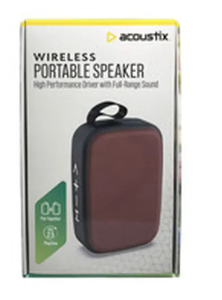 Acoustix WIRELESS PORTABLE SPEAKER High Performance Driver with Full-Range Sound