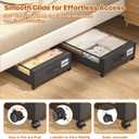Under Bed Storage with Wheels,XXL 60L Under Bed Storage Containers with Clear Lids, Rolling Under Bed Metal Drawer for Clothes, Shoes,Toys (Black, 2 Pack)