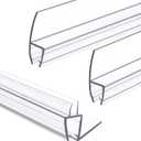 Shower Door Bottom&Side Seal Set 3PCS, 78" (1981mm) Length H-Type PVC Strip for 5/16" (8mm) Thick Frameless Glass Door, to Stop Water Leaks