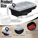 6 Pack Rat Bait Stations with Key Reusable Mouse Stations Mice Blocks Heavy Duty Boxes for Outdoor Rodents Mice Blocks, Bait Not Included (Transparent Lid,Black)