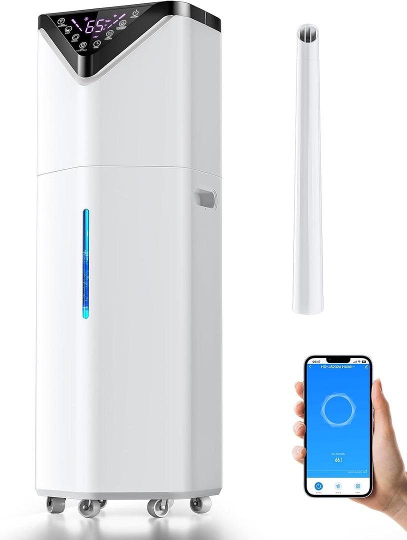 19L/5Gal Humidifiers for Bedroom Large Room 2800 sq ft, Quiet Humidifiers for Large Room, Floor Humidifier with 3 Mist Mode & Auto 180Mist Tube for Home Whole House School Office Commercial Plants