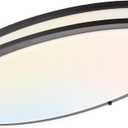 DAKASON 32In Oval LED Flush Mount Ceiling Light for Kitchen, 50W Large LED Ceiling Light Fixture for Living Room, 3000K/4000K/5000K Adjustable, Dimmable Ceiling Lighting for Dining Room/Laundry, ORB (Oil Rubbed Brown - 1Pack)