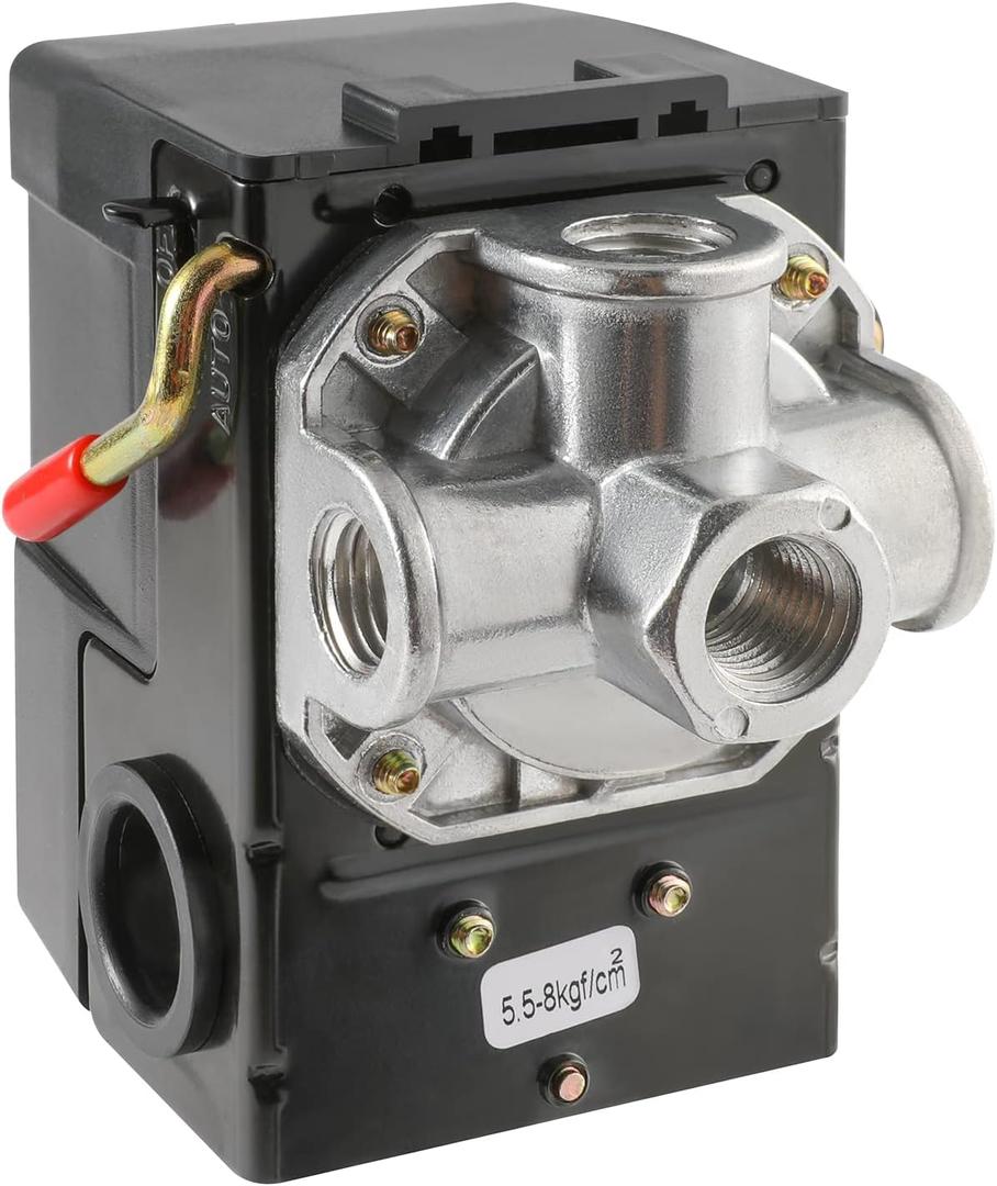 Air Compressor Pressure Switch Replacement LF10-4H with 95-125 PSI Range and 20A Rating, 4-Port