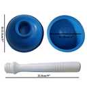 Coralpearl Drain Plunger, Small Hand Force Plumber Helper, Little 4 inch Cup Clog Remover, Tiny Rubber Unclogger in 9" Short Handle for Kitchen Sink, Bathroom Toilet, Shower Bath Tub (Blue)