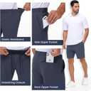 Mens Casual Khaki Golf Shorts 7 Inch Inseam Regular Fit Built-in Liner Stretch Elastic Waistband Zipper Pockets No Pill (38)