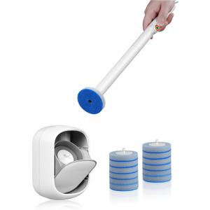 Toilet Cleaner Wand, Disposable Toilet Brush and Holder Set, Toilet Bowl Cleaner Brush, Wall Mounted Toilet Brush Set,1 Wand +1 Storage Caddy+ 12 Refill Heads Toilet Cleaner Wand, Disposable Toilet Brush and Holder Set, Toilet Bowl Cleaner Brush, Wall Mounted Toilet Brush Set,1 Wand +1 Storage Caddy+ 12 Refill Heads