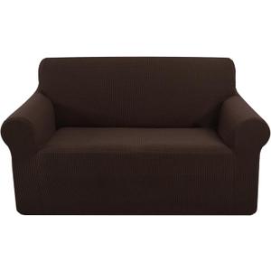 U-NICE HOME Loveseat Cover Stretch Couch Cover Sofa Cover Sofa Slipcover Furniture Protector for 2 Cushion Couch Sofa Pet Friendly(Loveseat, Chocolate)