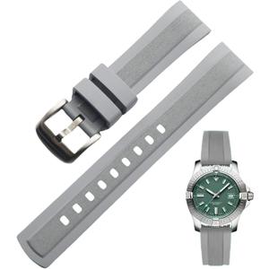 FKM Rubber Watch Strap Double Textured Brushed Fluororubber 20mm 22mm Quick Release Soft Durable Breathable FKM Rubber Strap Universal Replacement Band for Men Women