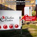 120LB Metal Chicken Feeder, Rat Proof Automatic Large Chicken Feeder with Visible Window &10 Ports, Galvanized No Waste Poultry Feeder for Chickens, Ducks, Geese