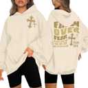 Christian Hoodies Women Faith Over Fear Hooded Sweatshirt Religious Pray Shirt Jesus Bible Verse Long Sleeve Pullover (XL)