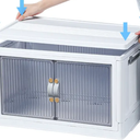 JOYBOS 3 Pack Stackable Storage Bins With Lids and Double Door, 21x12.5 Inches Each Bin
