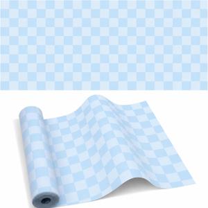 24in x 60ft Fabric Gingham Bulletin Board Paper Roll, Blue