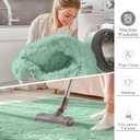 OLANLY 3x5 Machine Washable Small Bedside Rug, Soft Fluffy Shaggy Rugs for Living Room, Bedroom, Indoor Floor Carpet for Kids Girls and Boys, Preppy Dorms, Nursery, Home Decor Aesthetic, Mint Green