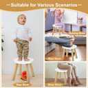 Wooden Step Stool for Kids, Children's Stool Matched Sensory Table, Children Sitting Stool with Assembled Four-Legged, Multi-Purpose Kids Chairs for Bathroom Kitchen Bedroom, Natural Anti-Slip, 2 Pack