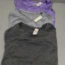 3 Pack: Women's Dry Fit Short Sleeve T Shirts, Athletic Workout Tee Tops for Gym Yoga Running (Gray/Black/Light Lavender) S