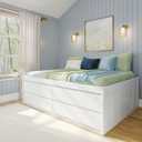 Max & Lily Jack Full Captain's Bed - 4 Built-in Drawers, Design, White