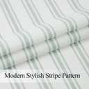 ZJDECOR Cotton Blended Tiers Cafe Panels 45 Inches Long,Green Vertical Stripe on White Light Filtering Fabric,Small Window Curtain for Bathroom Living Room,Rod Pocket,27"Wx45"L(Pack of 2),Green/White