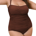 Plus Size Bathing Suit for Women Tummy Control Ruched One Piece Swim Suits Square Neck Swimsuits 2025 2XL