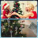 Jetec 48pcs/16 Packs Christmas Santa's Key Ornament No Chimney House Set 16 Metal Vintage Christmas Key Ornaments 16 Santa Claus Cards 16 Gift Bags for Xmas Tree Decor Gift Favors