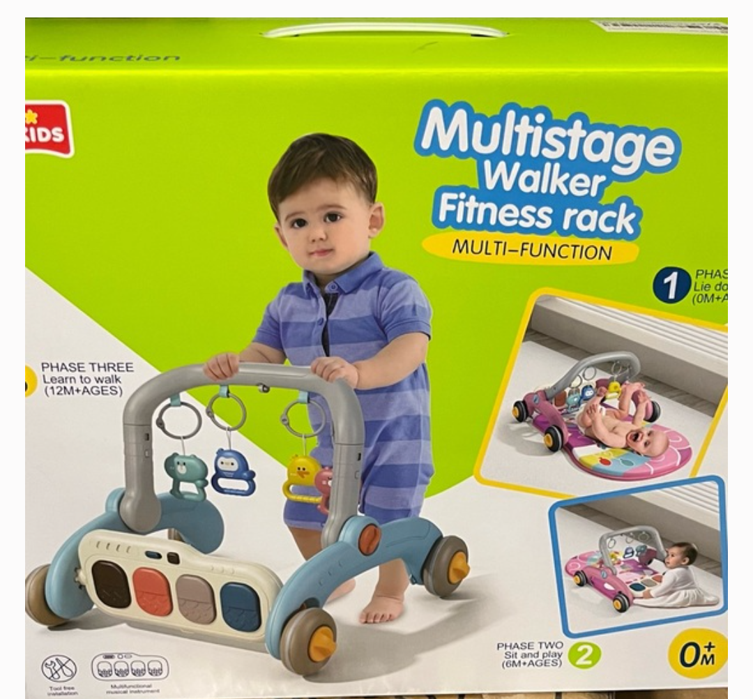 Multisatge Walker Fitness Rack, 0+m, Mode switching, Music keys, Adjustable wheels, Animal pendants, Cushion
