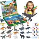Advent Calendar 2024,24 Days of Dinosaur and Animals Toy Arts Painting Kits,Christmas Countdown Calendar Surprises Painting Toys For Kids,Boys,Girls,Teens And Adults,DIY Christmas Party Gifts 12 Figurines and 12 Animal Figurines