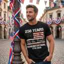 Evankin 250 Years America Shirt for Men, Patriotic 1776-2026 Tee | Semiquincentennial Independence Day T-Shirt with USA Flag, We the People 4th of July Freedom Tops (Black, L)
