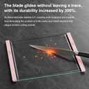 Tempered Glass Cutting Board Set for Kitchen Counter - Dishwasher Safe with Juice Grooves, Non-Slip Silicone Edges & Beveled Grip - 16"x12" & 12"x8" Serving Tray (Pink)