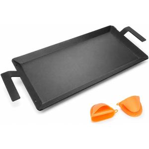 24" x 10" Carbon Steel Griddle Pan for 2 Burner Stovetops, Nonstick