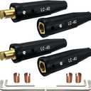 2 Pack LC-40 Welding Leads Quick Connector, Welding Cable Connectors, Male & Female Welding Connectors for Welding Machine Accessories, 1/0 and 2/0 Welding Cable Size Capacity, 350 Amp Max Rating