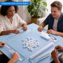 4PCS Clear Acrylic Mahjong Racks with Magnetic Pushers, 20-Inch Tile Racks and Pushers Set with Silicone Non-Slip Pads, Modern American Mahjong Accessories for Game Night (Clear, 20 in)
