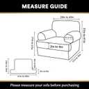 PrinceDeco 2 Pieces Armchair Slipcover Stretch Couch Covers for T Cushion Chair Slipcovers Soft Arm Chiar Cover Furniture Covers with 1 Individual T Shape Seat Covers Width Up to 40"- Black
