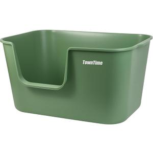 Extra Large Litter Box with High Sides 24.60" Lx16.92 Wx12.99 H,Anti-Splashing Kitty Litter Box,Tool-Free Assembly,Multi cat Litter Box,Jumbo Litter Box (Green)