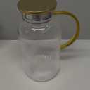68 oz/2 Liter Glass Pitcher with Lid,Hand Blown Glass Water Pitcher for Cold Brew Coffee,Hot Water, Milk, Modern Vertical Stripes Iced Tea,Father's Day Gifts
