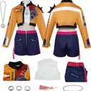 Women Clothes Costume Jacket Outfit Suit with Accessories Full Adult Halloween (X-Large, Rui-purple)