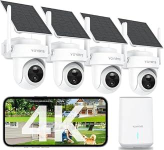 YOYIRYB 4K Solar Security Cameras Wireless Outdoor, No Subscription, -14°F