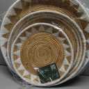 CHI AN HOME 22", 19", 15" Extra Large Hanging Woven Wall Baskets, Water Hyacinth Hanging Wicker Baskets for Wall Decor, Boho Wall Decor Rustic, Oversized Wall Art for Living Room, Bedroom Set of 3 (White)