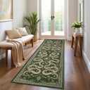 Snake Washable Runners for Hallways 2.5x8 Runner Rug for Kitchen Non Slip with Rubber Back Forest Soft Low-Pile Stain Resistant Thin Carpet for Entryway Bedroom Laundry Room Green