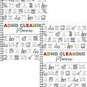 2 Pack Cleaning Planner, Cleaning Schedule and Checklist Organizer, Daily Weekly Monthly Household Cleaning Planner, Chore Chart Notebook for Home, Family Cleaning Tasks, DIY Home Improvement, Editable Template (White)