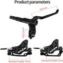 MTBHydraulic Disc Brakes Set, Left Rear 1550mm, Mountain Bike 4-Piston Hydraulic Disc Brakes Set, Aluminum Alloy Hydraulic Brake Kit for Mountain Bike, Road Bike Left Rear 1550mm (Split)