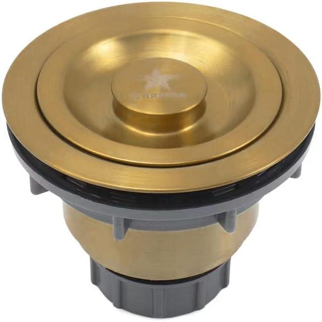 STARSTAR Kitchen Sink Drain Assembly for 3-1/2-inch Sink Opening Size, Strainer and Stopper with Deep Removable Waste Basket, Stainless Steel Sink Basket Strainer (Gold)