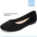 Obtaom Round Toe Women Flat Shoes Slip on Girls Dress Black Ballet Flats