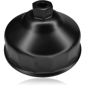 86.4mm 16 Flutes Oil Filter Wrench for BMW and Volvo, Oil Filter Removal Tool to Change Oil, Steel Socket Wrench Kit for 3/8" Drive with 86mm Filter Housing Caps (Black)
